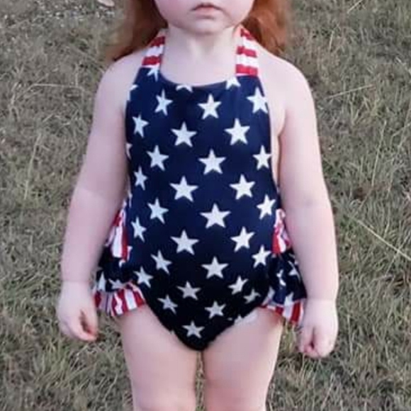 12-18m Isla Grace Red White and Blue Bubble - Picture 2 of 2